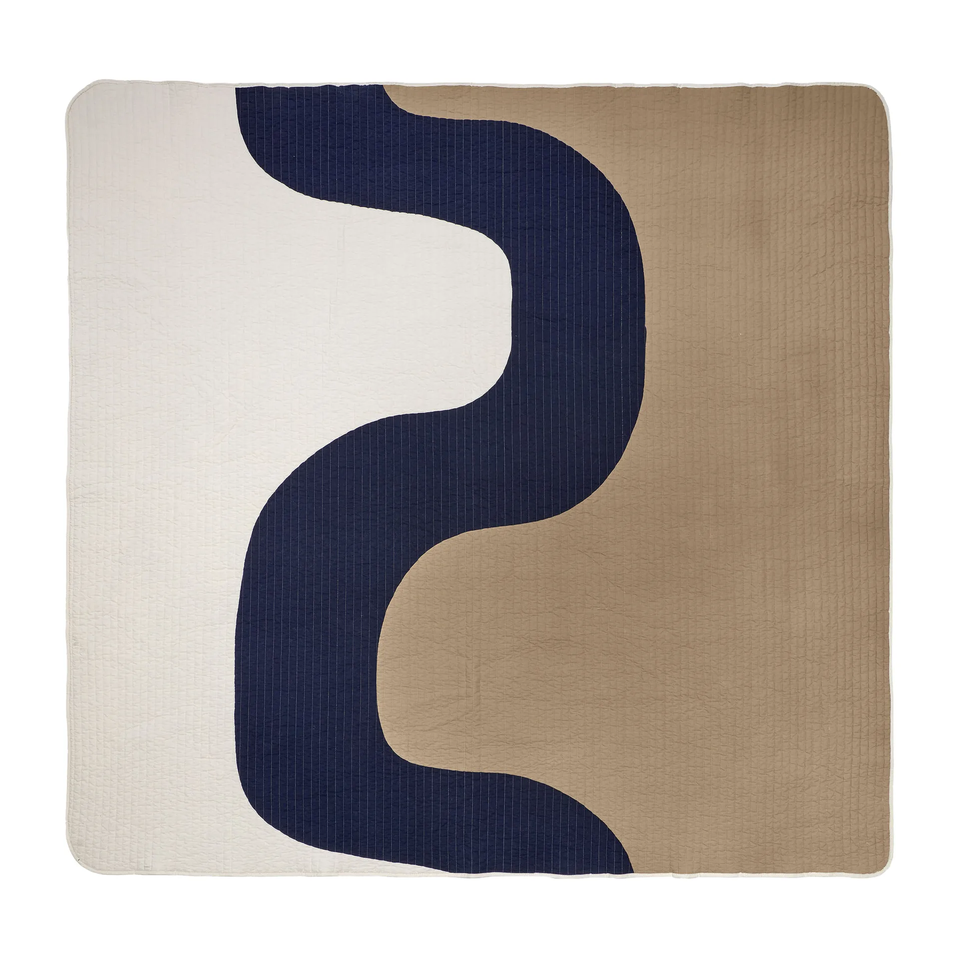 Seireeni Tagesdecke 234 x 260 cm, Beige-Dunkelblau-Naturweiß Marimekko