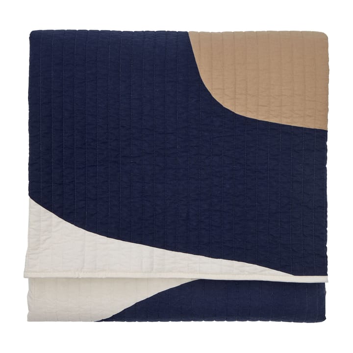 Seireeni Tagesdecke 234 x 260 cm - Beige-Dunkelblau-Naturweiß - Marimekko