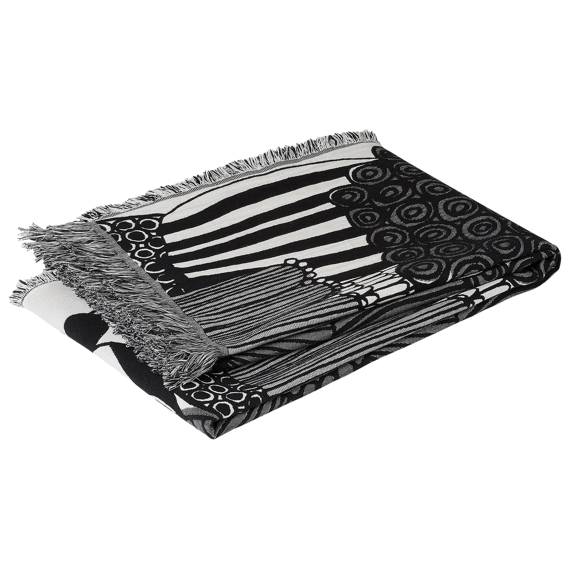Siirtolapuutarha Decke 130x180 cm, Off white-schwarz Marimekko