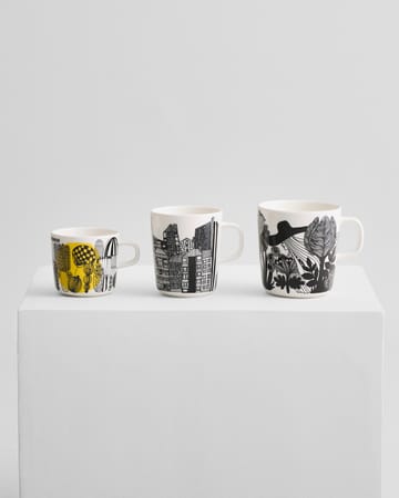 Siirtolapuutarha Kaffeetasse 20 cl - Weiß-schwarz-gelb - Marimekko