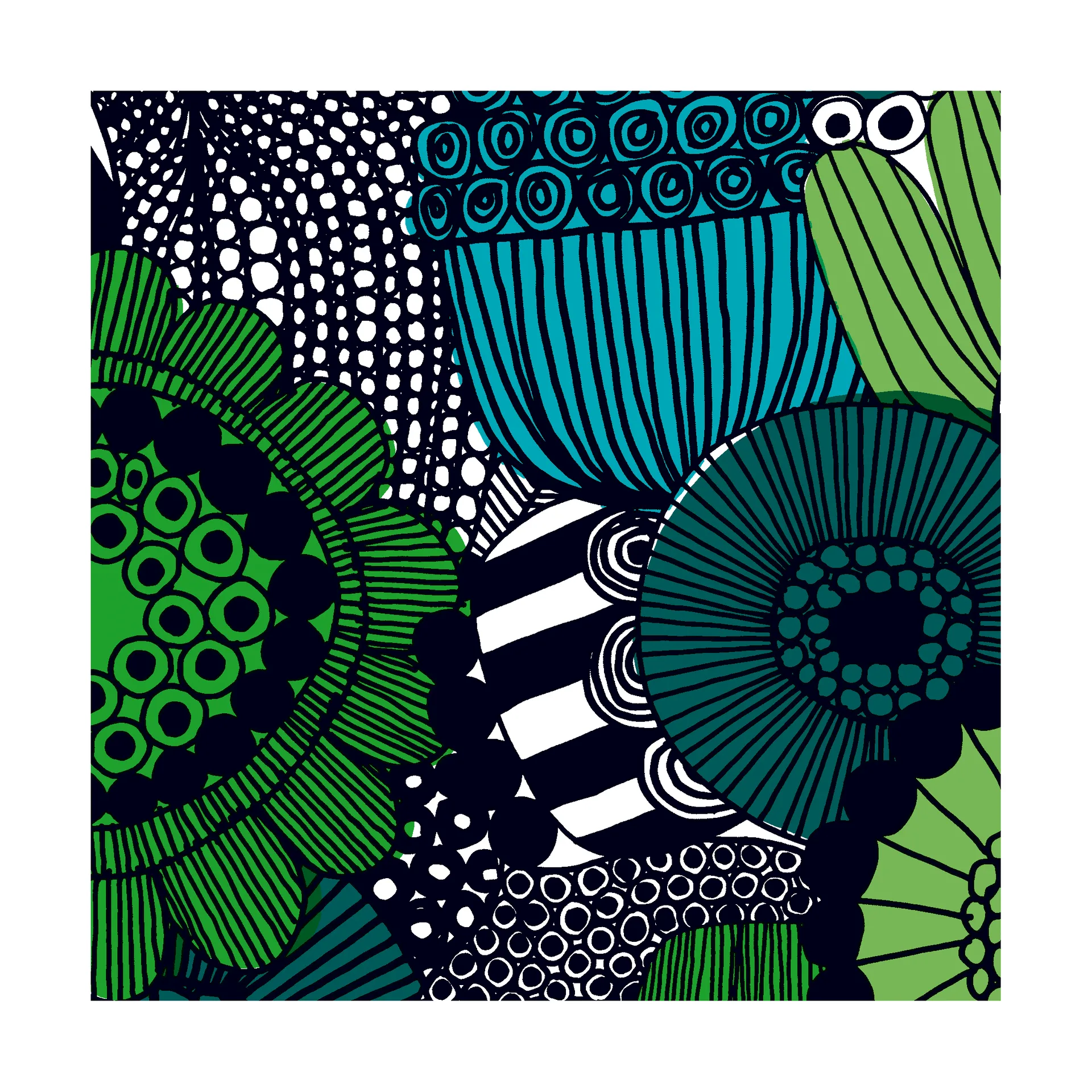 Siirtolapuutarha Serviette 33 x 33cm 20er Pack, Blue-Green Marimekko