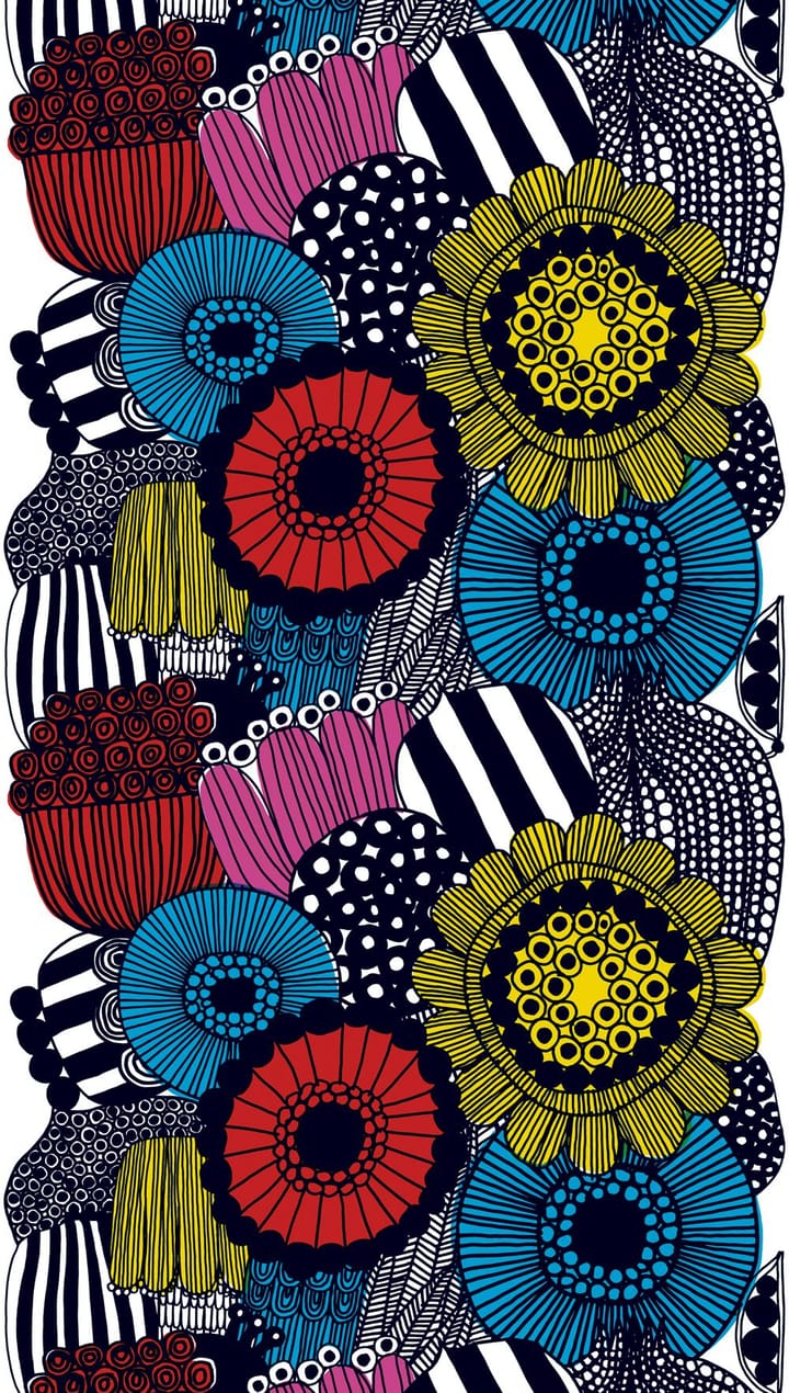 Siirtolapuutarha Stoff, Gelb-rosa-blau Marimekko