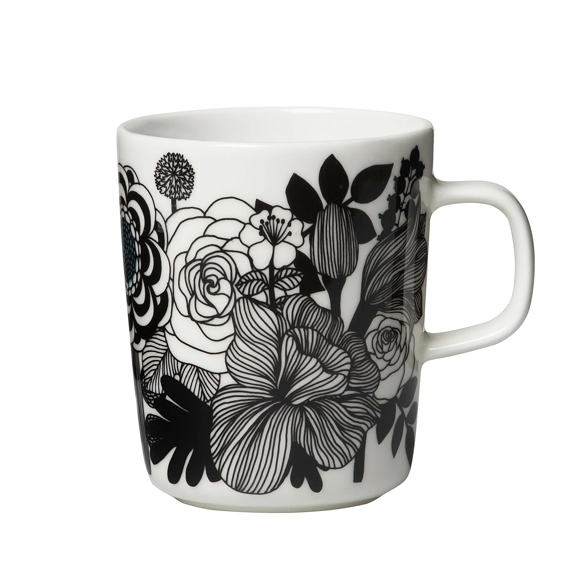 Siirtolapuutarha Tasse 2,5dl, Schwarz/weiß (100 jahre finnland) Marimekko
