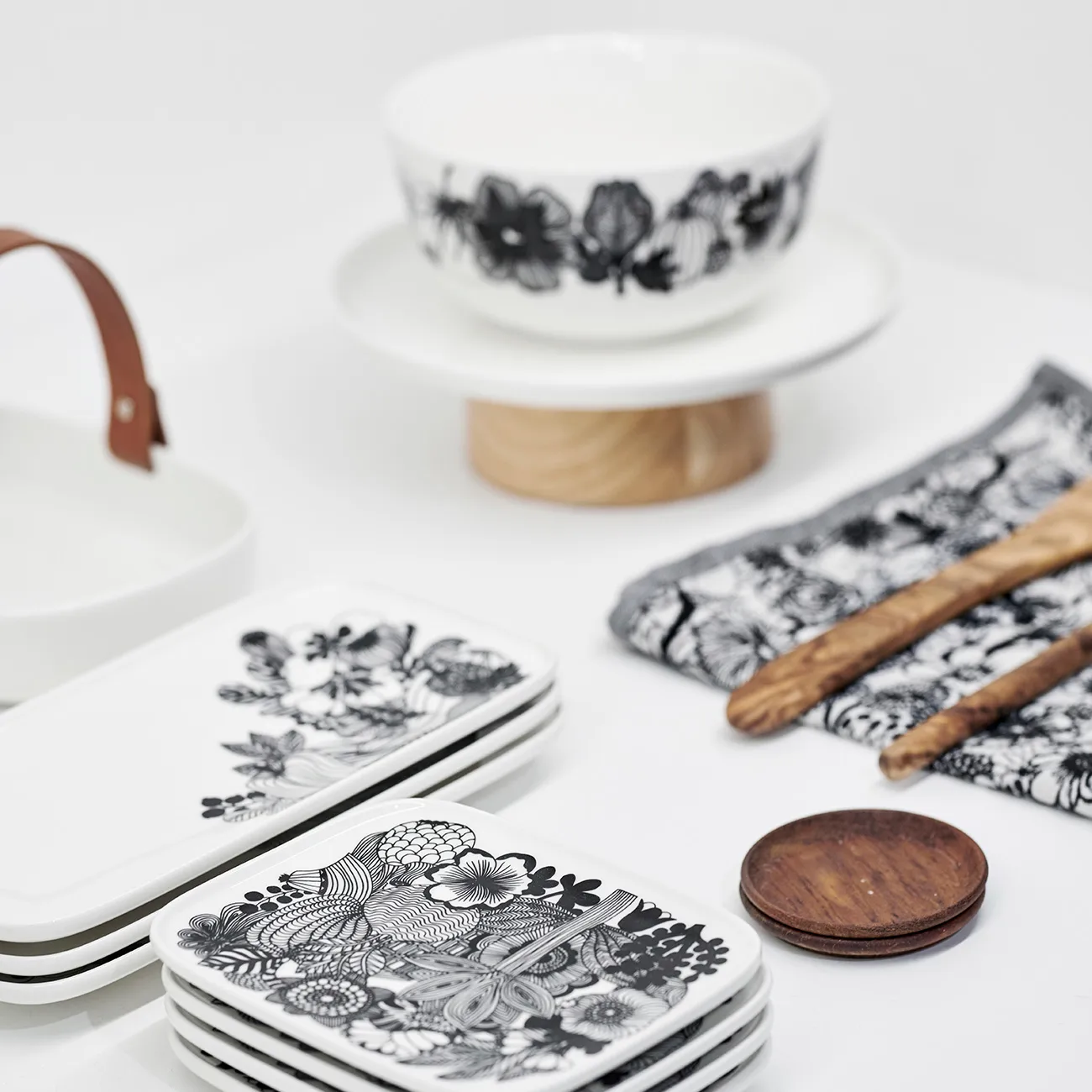 Siirtolapuutarha Teller 24,5 x 12cm, Schwarz-weiß Marimekko