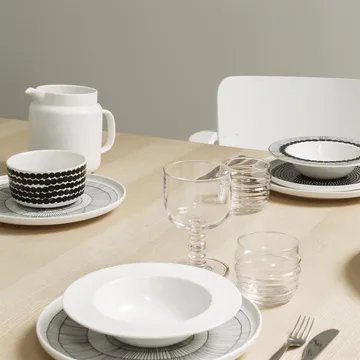 Siirtolapuutarha Teller Ø 25cm, 6er Pack Schwarz-weiß - Marimekko
