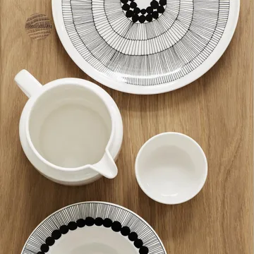 Siirtolapuutarha Teller Ø 25cm, 6er Pack Schwarz-weiß - Marimekko