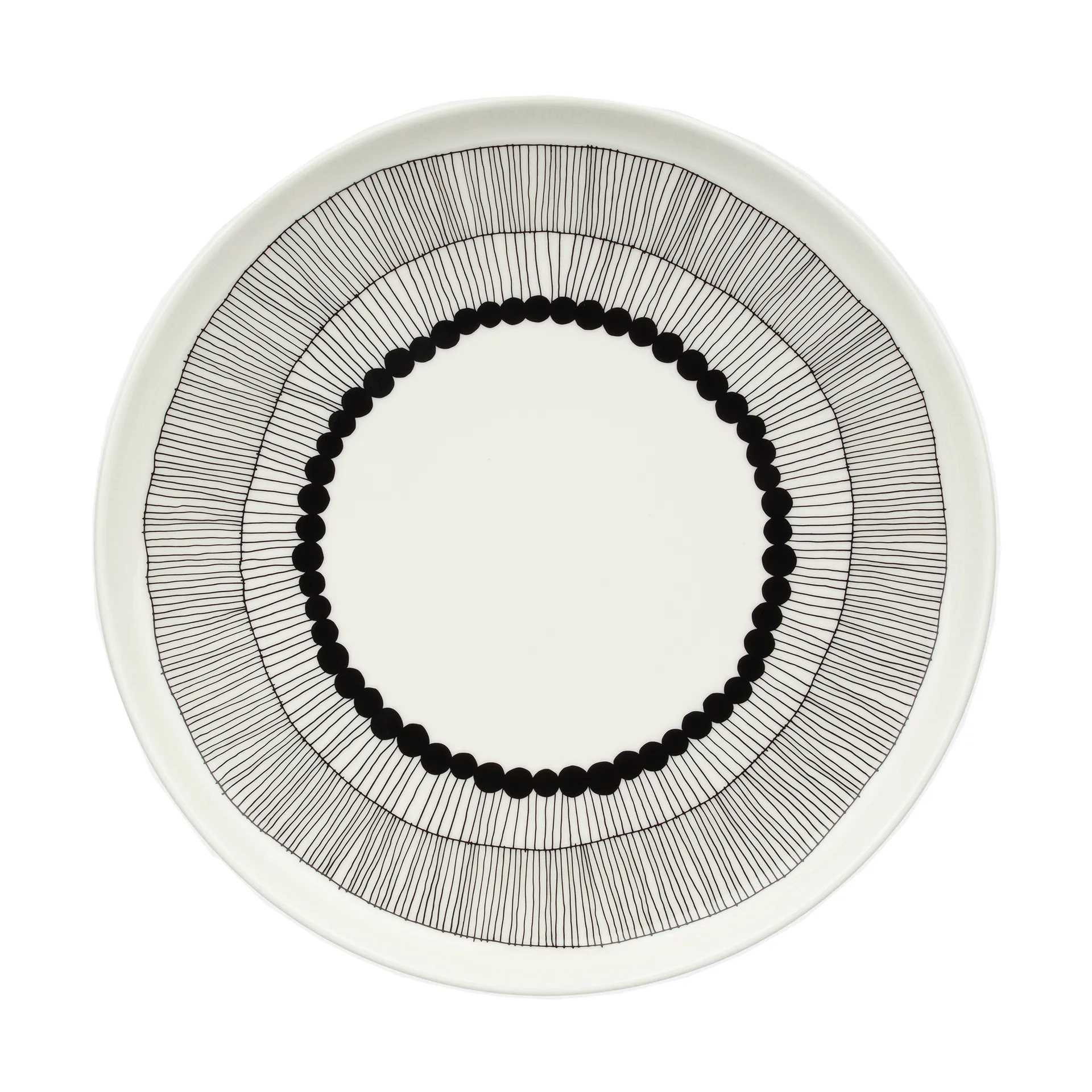 Siirtolapuutarha Teller Ø 25cm, White-black Marimekko