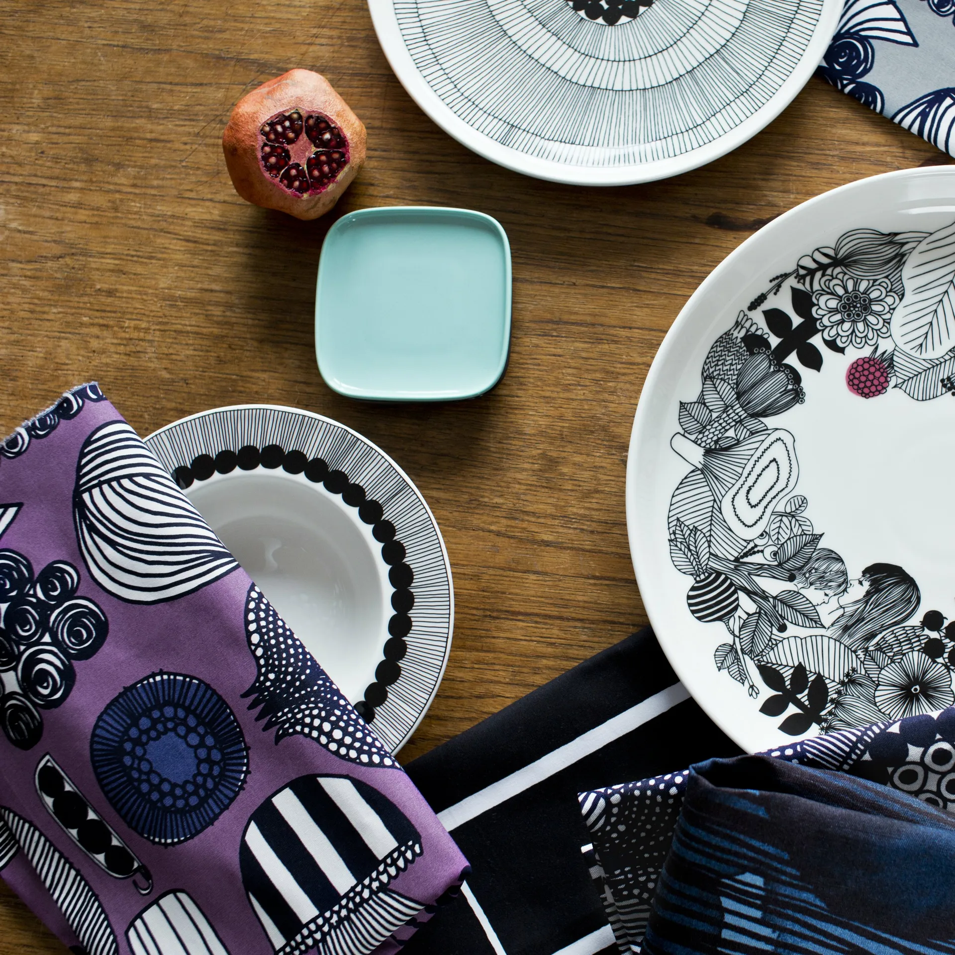 Siirtolapuutarha tiefer Teller 4er Pack Ø 20cm,  Marimekko