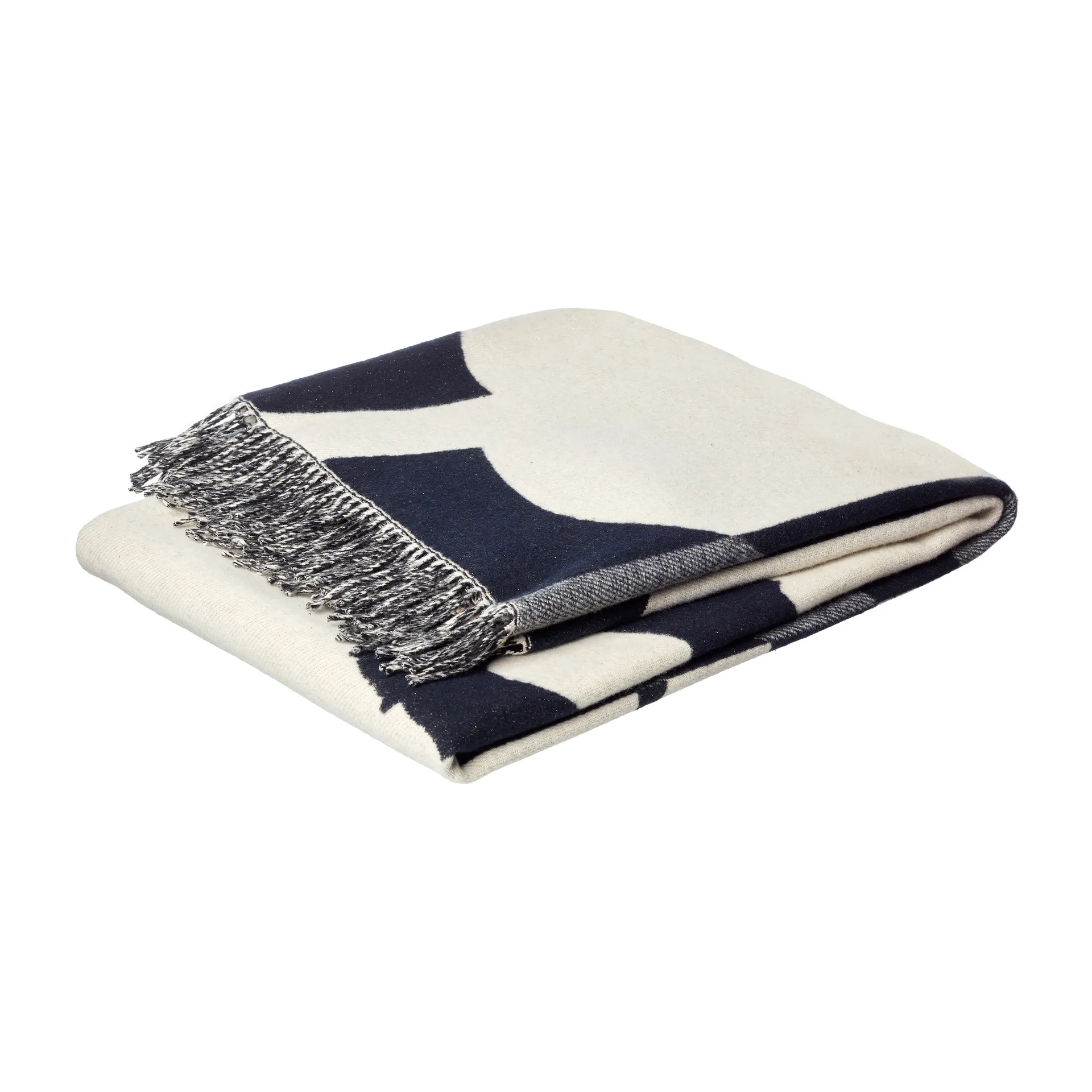 Suur Unikko Wolldecke 130 x 170cm, Dunkelblau-sand-offwhite-gold Marimekko