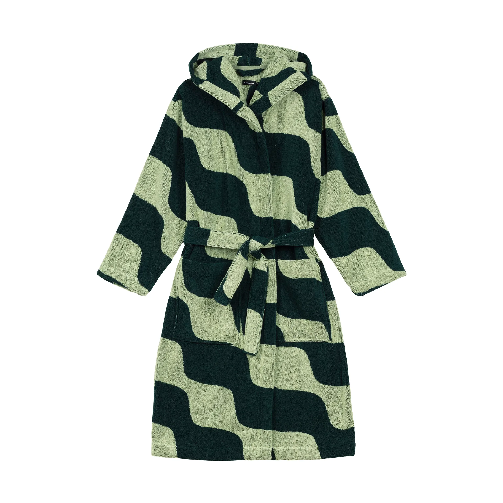 Taifuuni Bademantel Baumwolle, Pear-dark green, M Marimekko