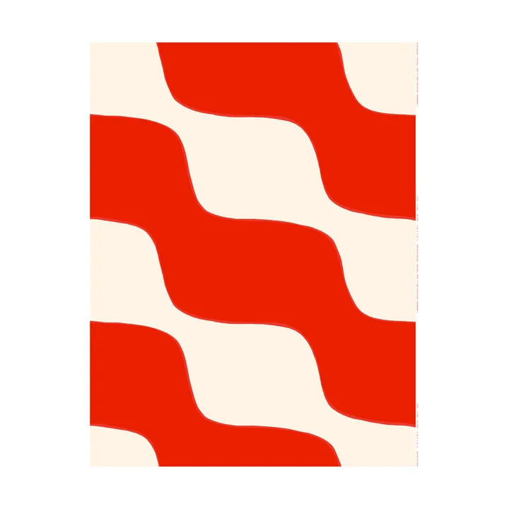 Taifuuni Stoff - Natural white, Orange red, Baumwolle - Marimekko