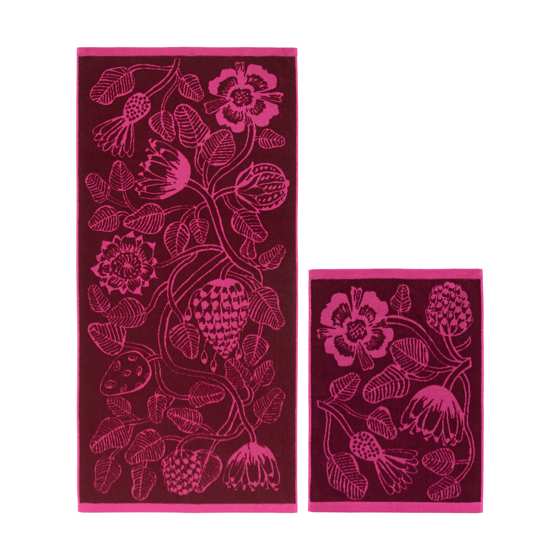 Tiara Handtuchset 2-teilig, Burgundy-pink Marimekko