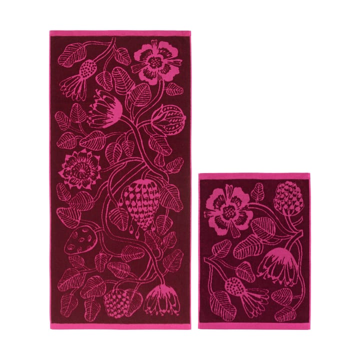 Tiara Handtuchset 2-teilig - Burgundy-pink - Marimekko