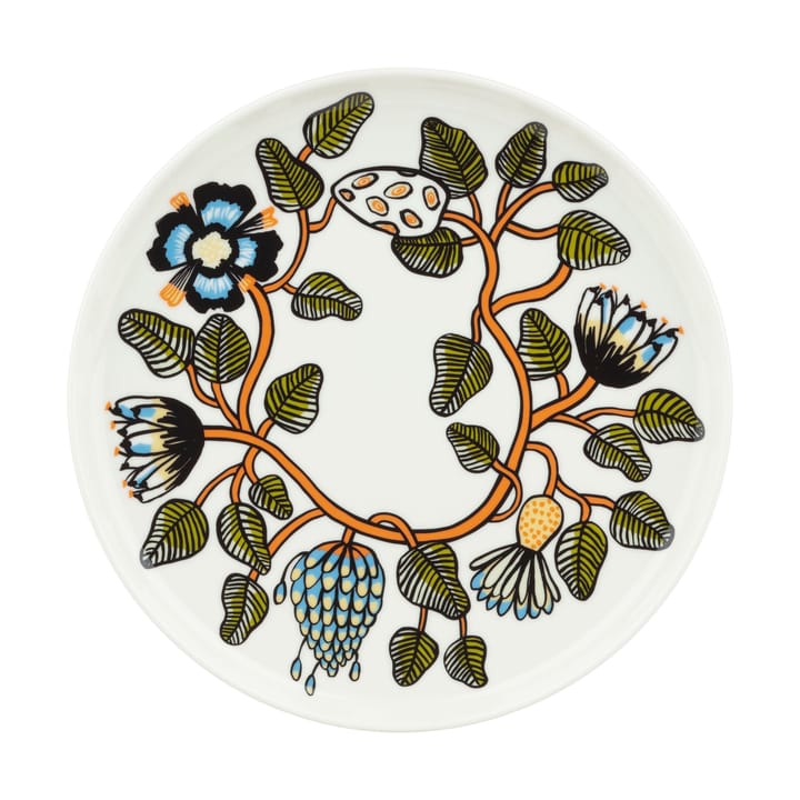 Tiara Teller Ø25 cm - White, warm orange, green - Marimekko