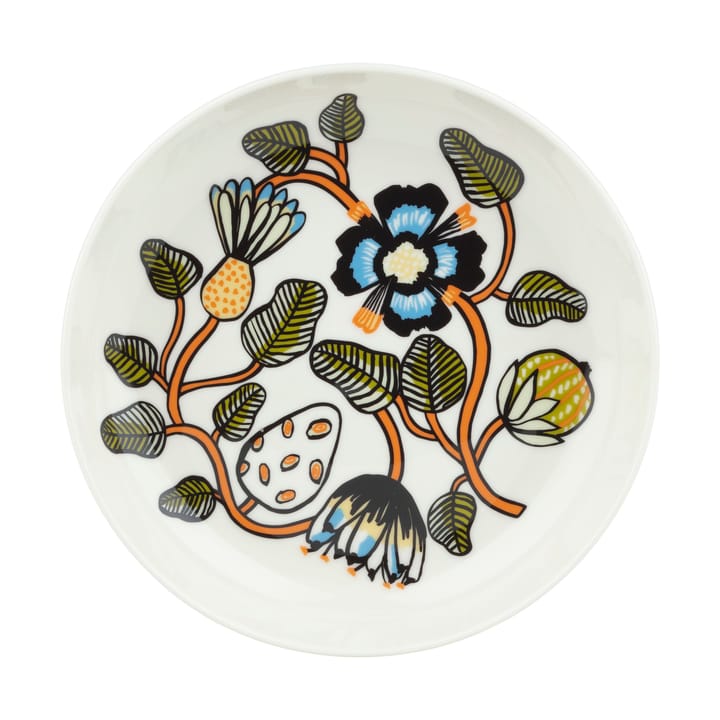 Tiara tiefer Teller Ø20,5 cm - White-warm orange-green - Marimekko