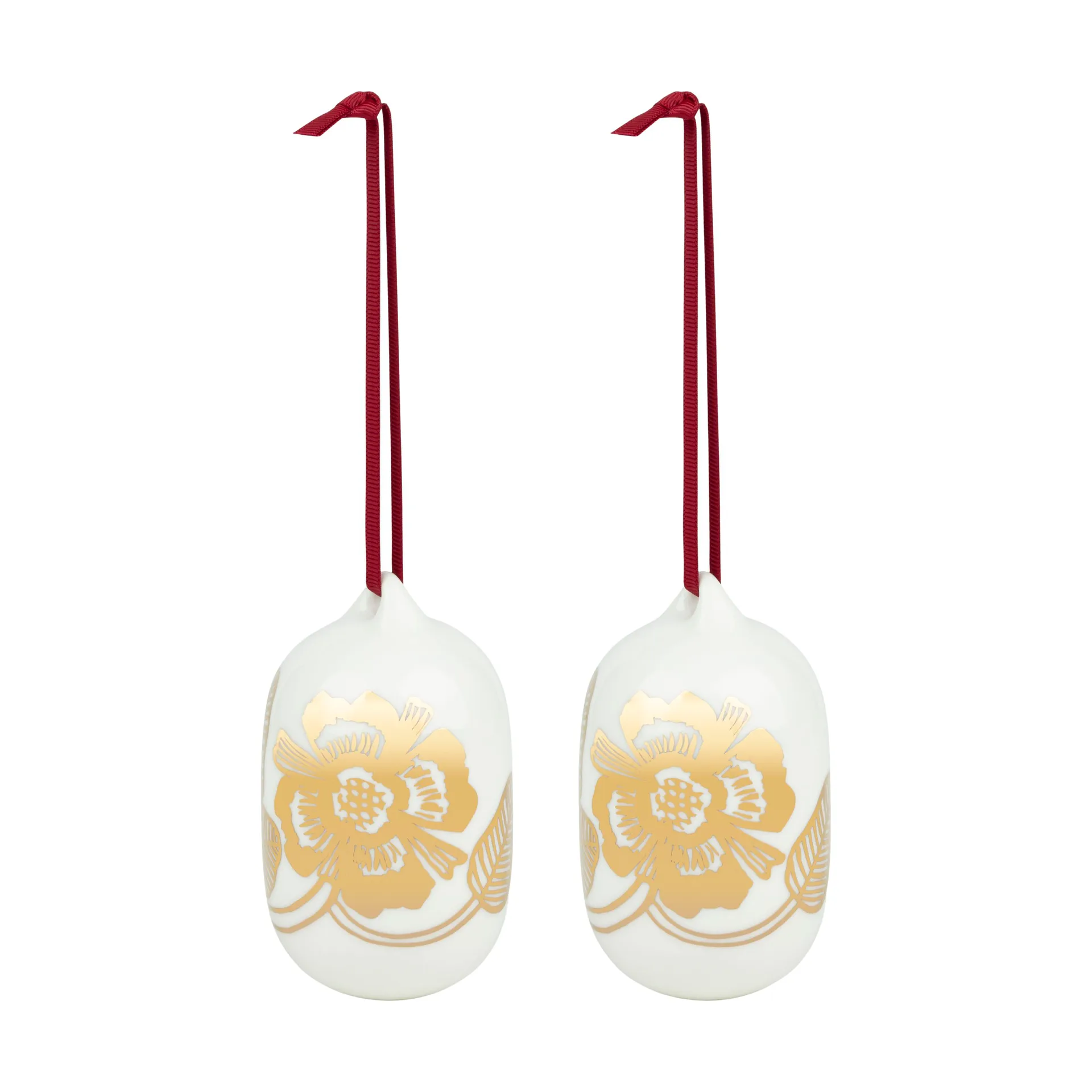 Tiara Weihnachtskugeln 2025 6x9 cm, White-gold Marimekko