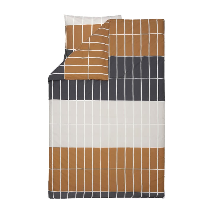 Tiiliskivi Deckenbezug 150 x 210cm - Dunkelbraun-beige-charcoal - Marimekko
