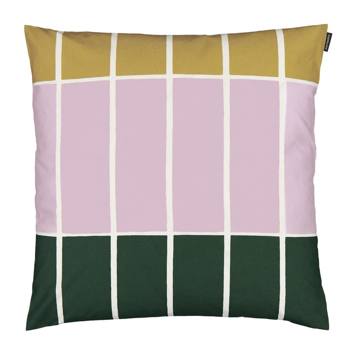 Tiiliskivi Kissenbezug 50 x 50 cm - Beige-rosa-dunkelgrün - Marimekko