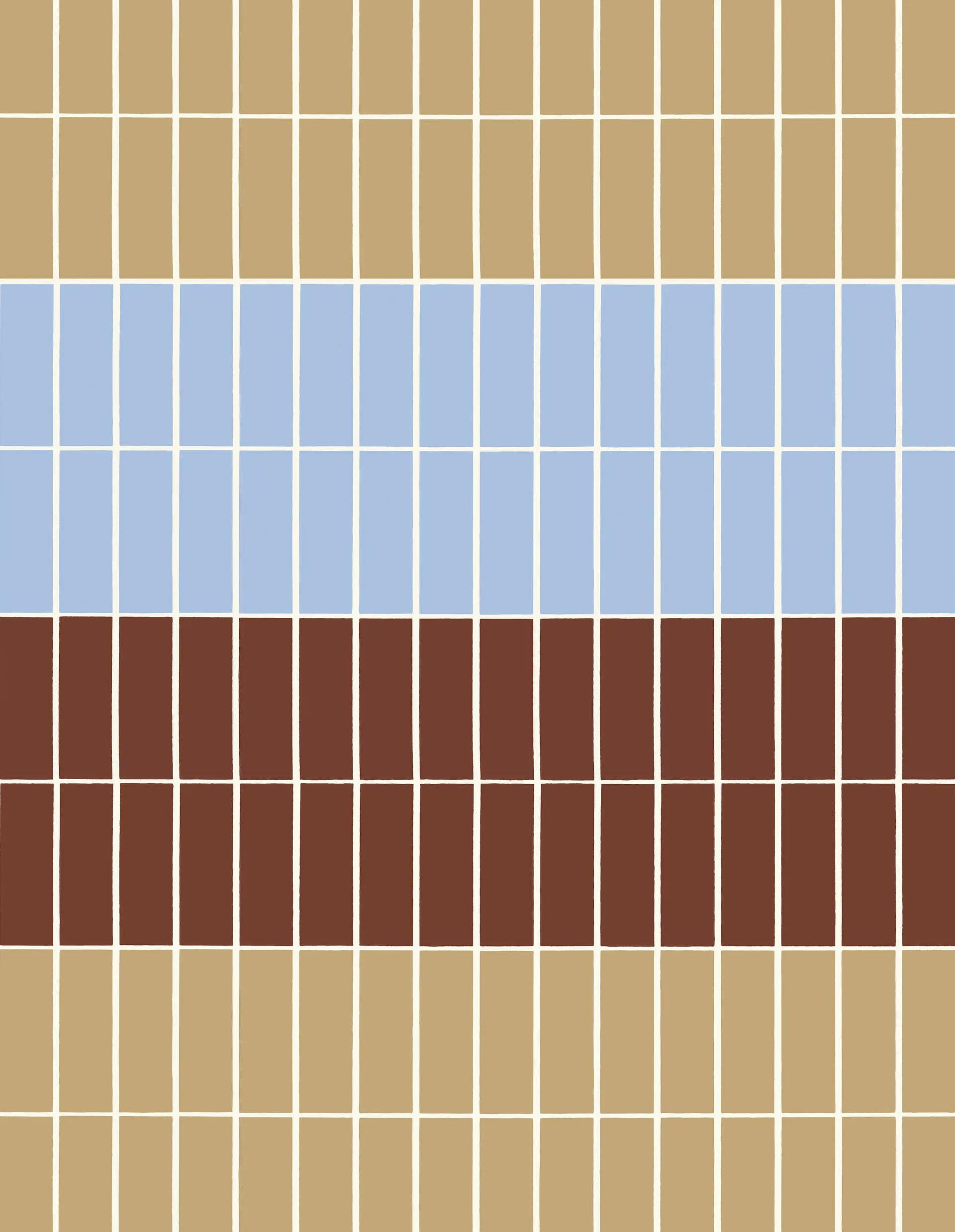 Tiiliskivi Kissenbezug 50 x 50 cm, Hellblau-Rotbraun-Beige Marimekko