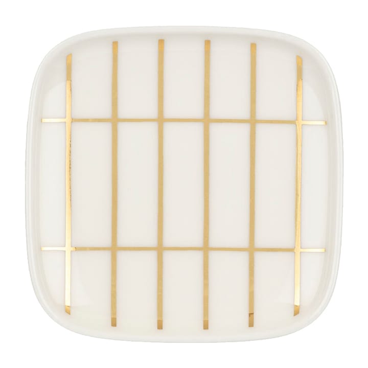 Tiiliskivi Teller 10x10cm - Weiß-Beige - Marimekko