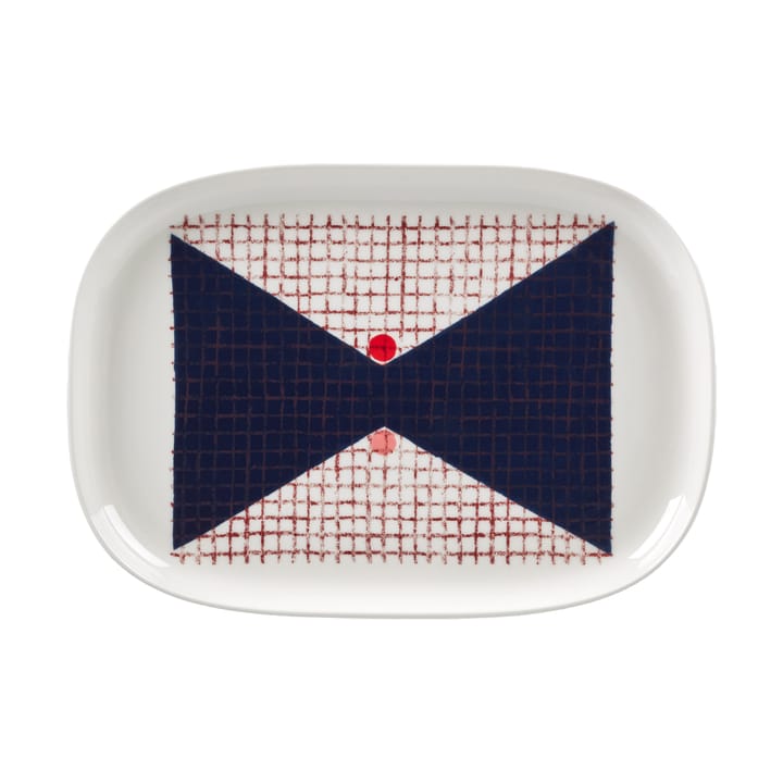 Tomina Servierteller 25,5x36 cm - White-dark blue - Marimekko