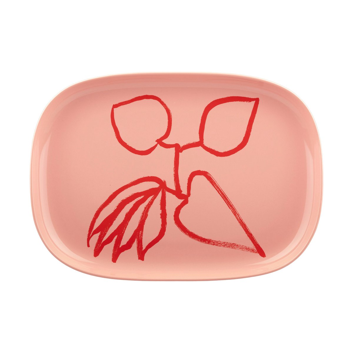 Marimekko Ukonhattu Servierteller 23x32 cm Salmon red-tomato red