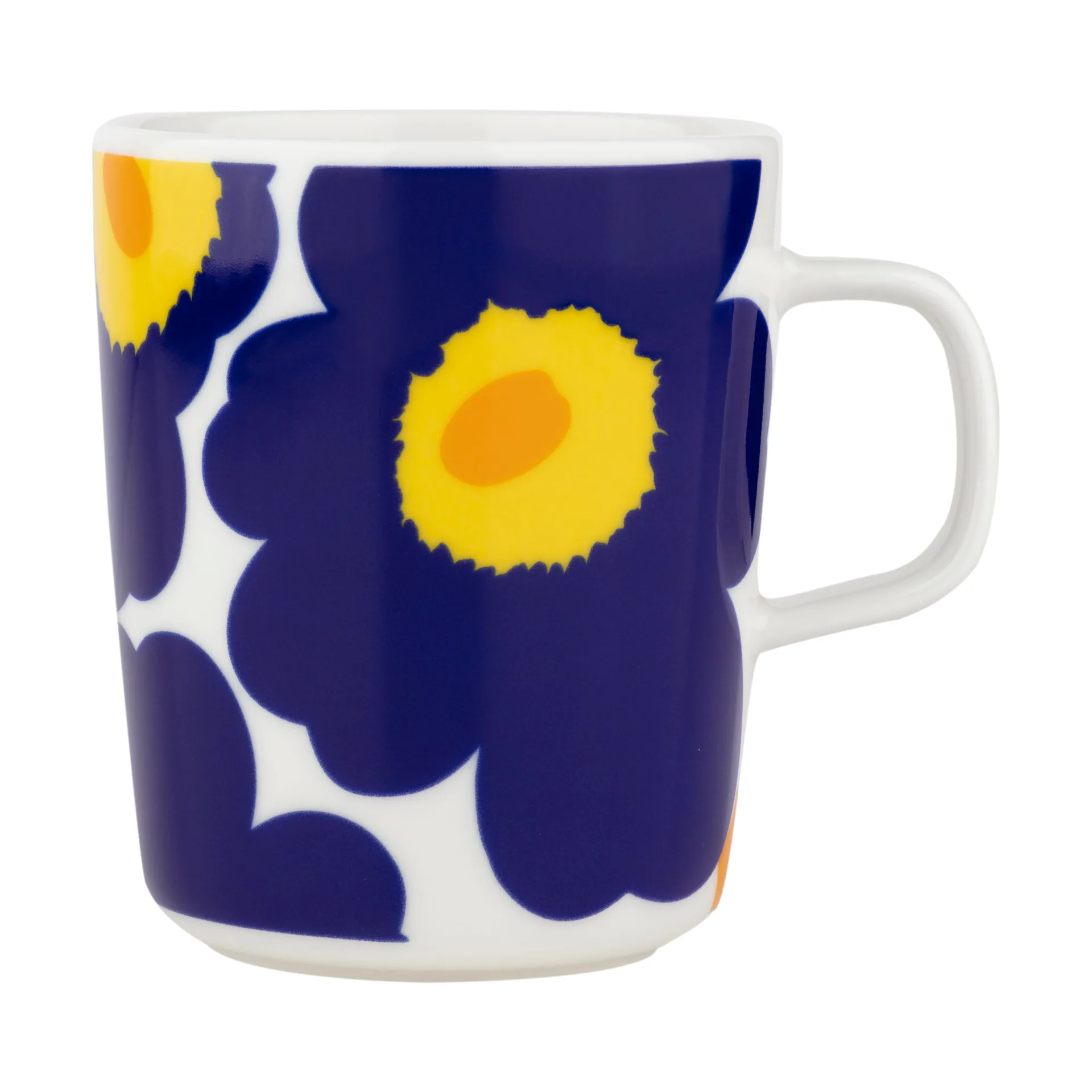 Unikko 60-Jahre Jubiläum Tasse 25 cl, White-d. blue-yellow Marimekko