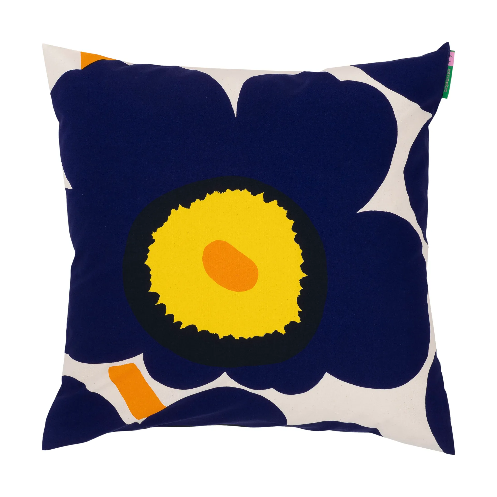 Unikko 60-Jahre Jubiläums-Kissenbezug 50x50 cm, Cotton-d. blue-yellow-orange Marimekko