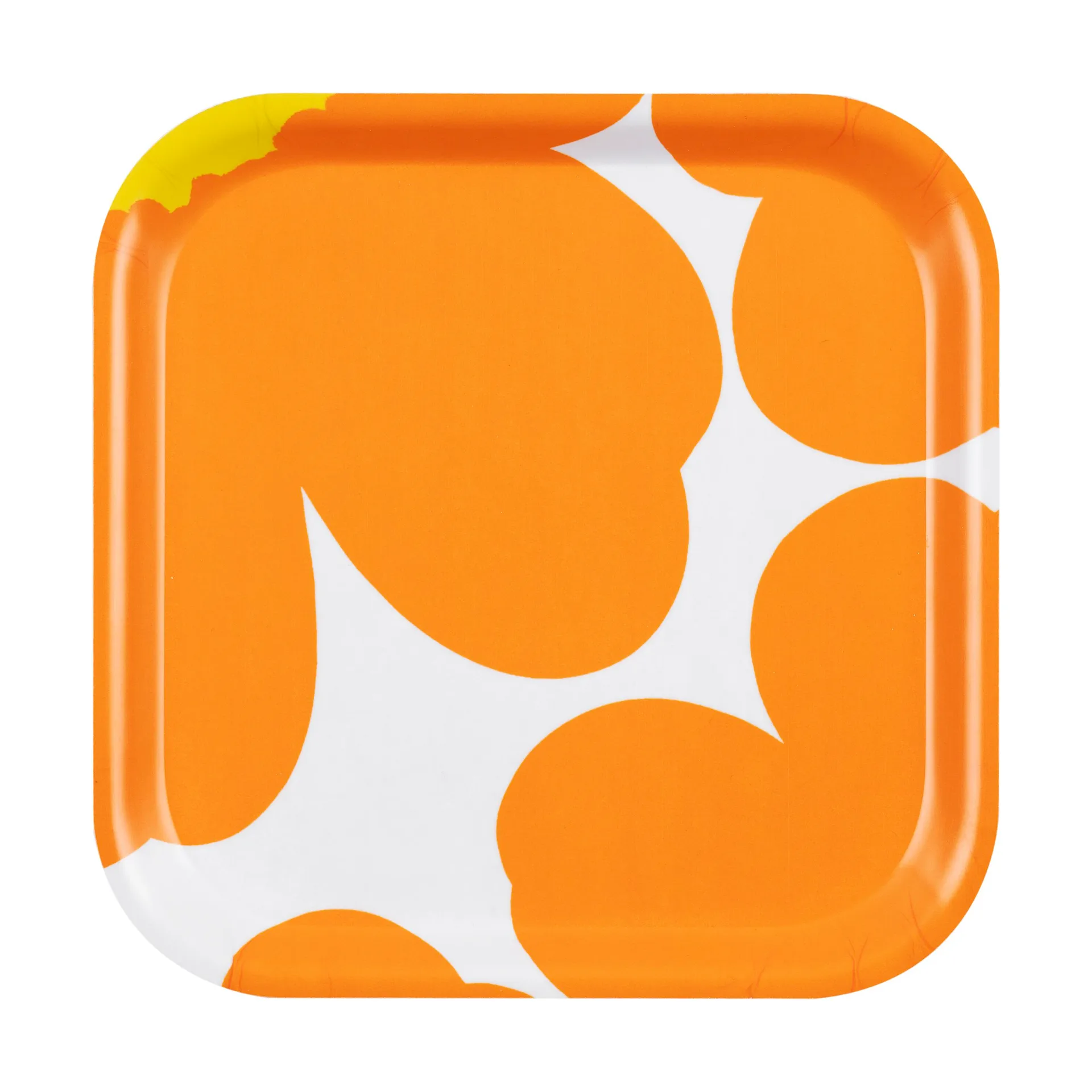 Unikko 60-Jahre Jubiläums-Tablett 20x20 cm, White-orange-yellow Marimekko