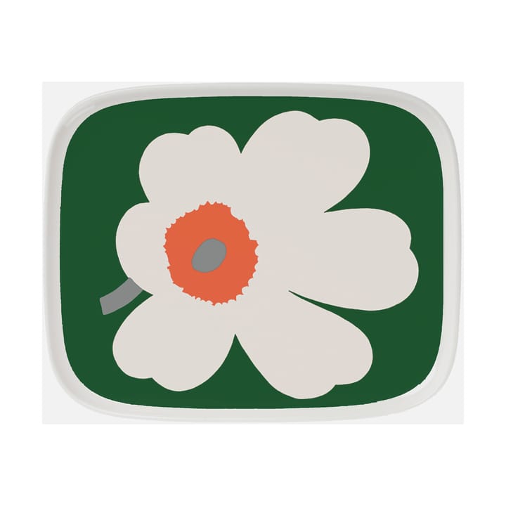 Unikko 60-jähriges Jubiläum Teller 12x15 cm, White-green-orange Marimekko