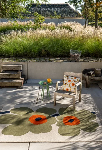 Unikko anniversary Outdoorteppich - Dusty green, 160x230 cm - Marimekko