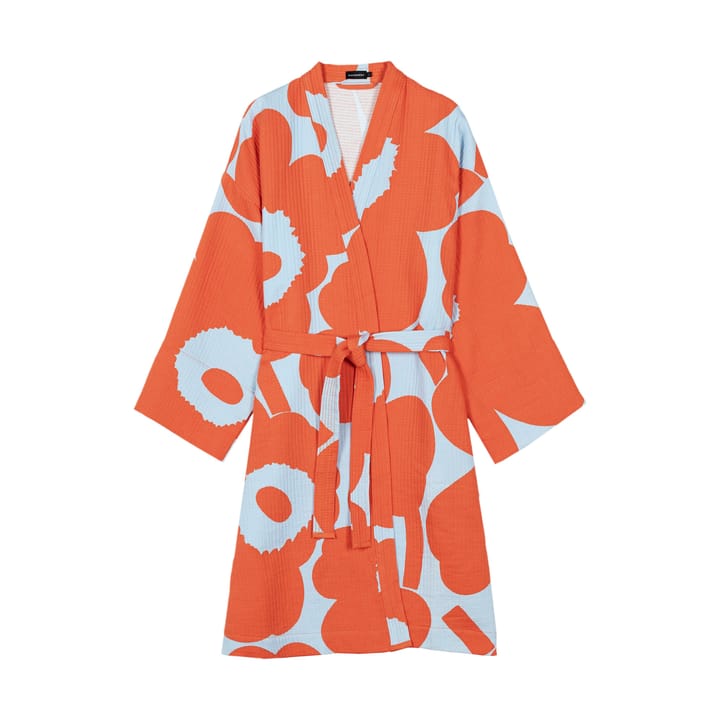 Unikko Bademantel mit Waffelmuster L, L. Blue-Orange Marimekko