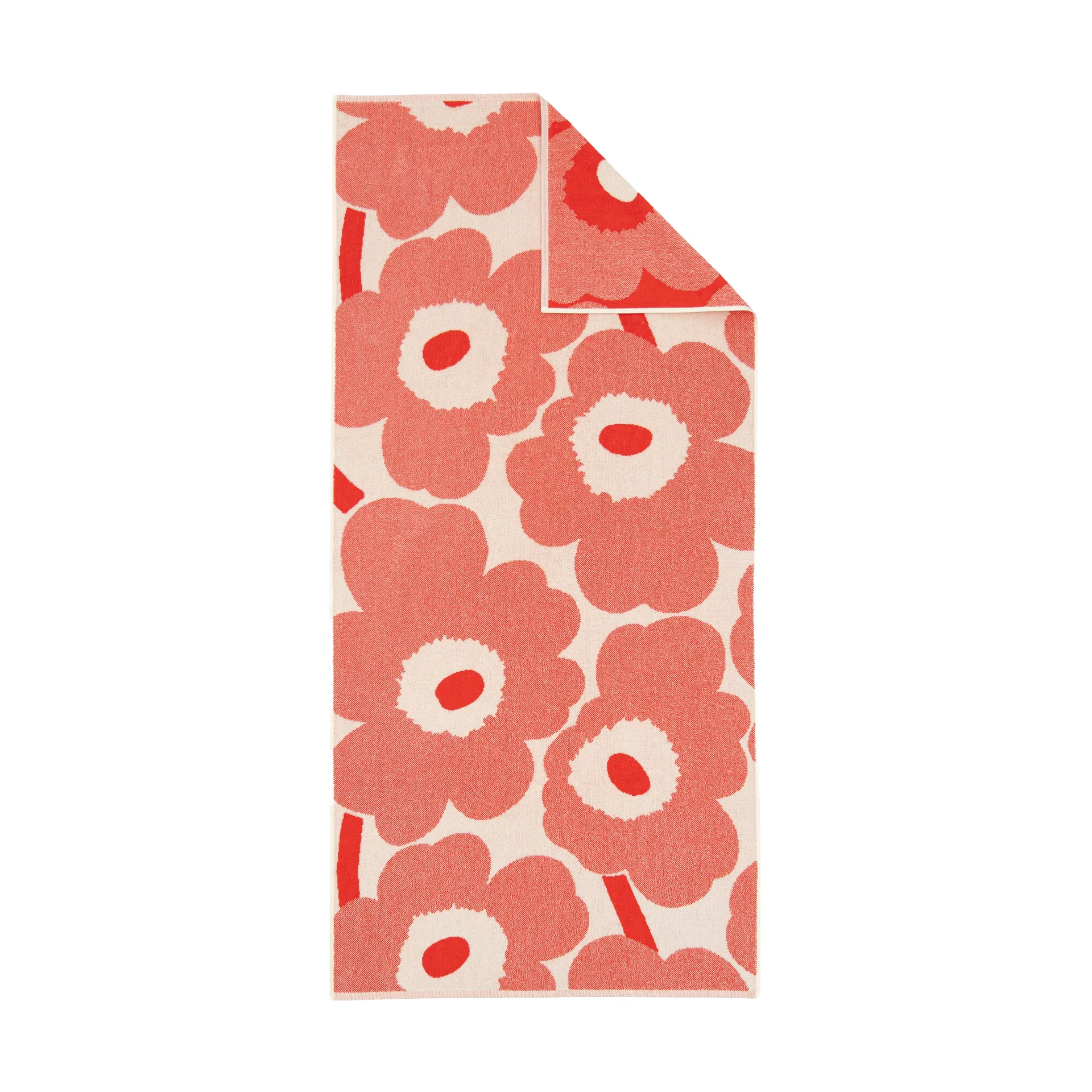 Unikko Badetuch 70x150cm, Off white-orange red Marimekko