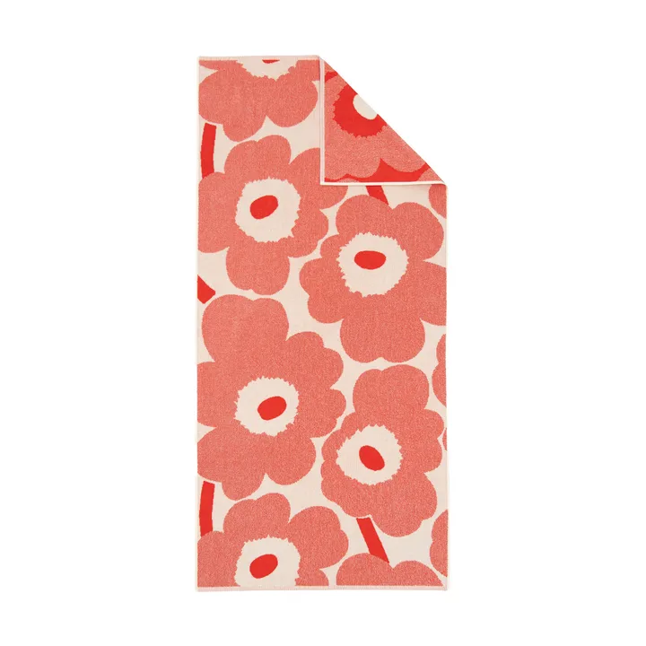 Unikko Badetuch 70x150cm - Off white-orange red - Marimekko