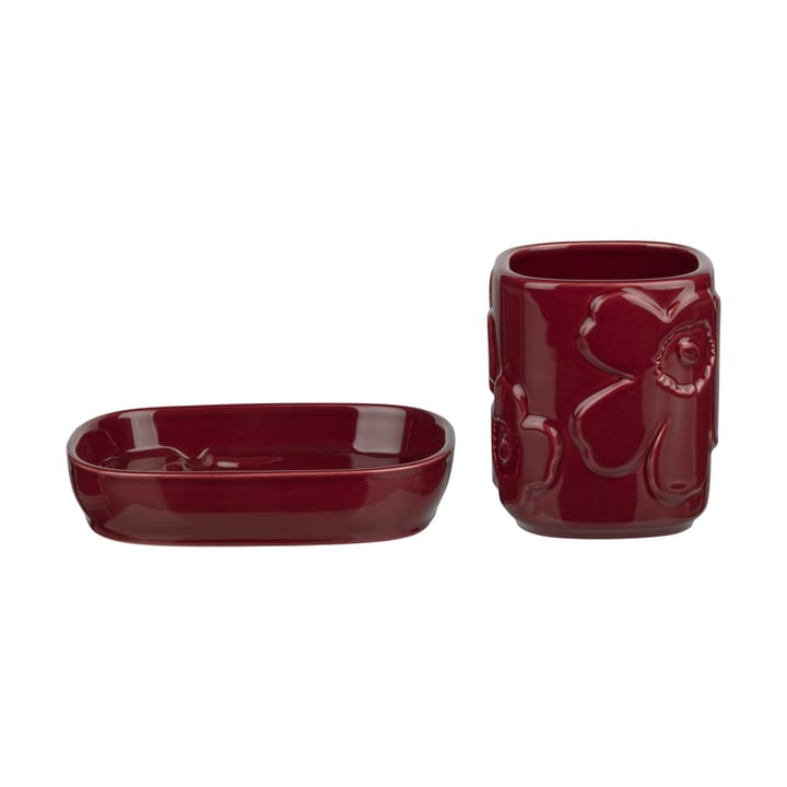 Unikko Badezimmer-Set 2-teilig - Burgundy - Marimekko