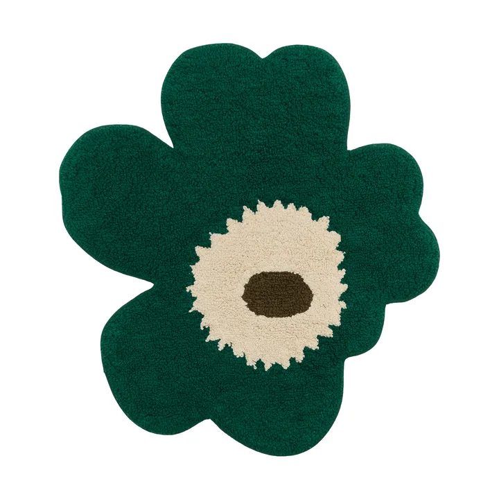 Unikko Badezimmerteppich 73x74 cm - Emerald-off white-mole - Marimekko