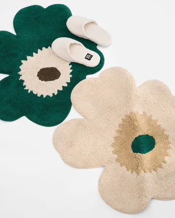Unikko Badezimmerteppich 73x74 cm - Emerald-off white-mole - Marimekko