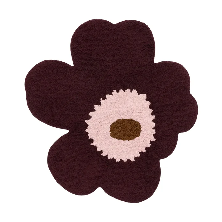 Unikko Badezimmerteppich 73x74 cm - Pflaume-Rosa-Toffee - Marimekko