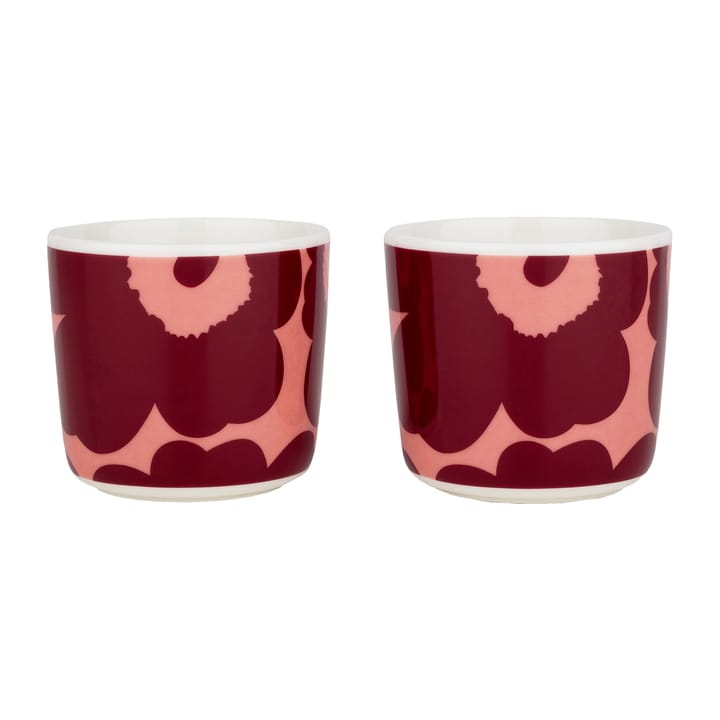 Unikko Becher 2 dl 2er-Pack - Weiß-rosa-rot - Marimekko