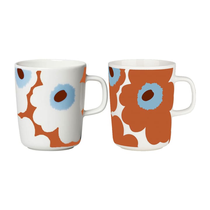 Unikko Becher 2,5 dl 2er-Pack - White-tomato red-sky blue - Marimekko