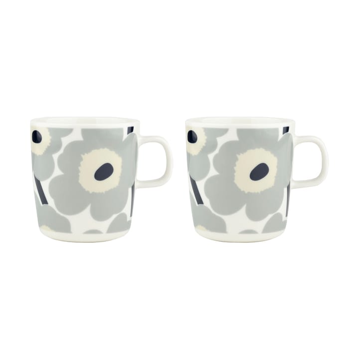 Unikko Becher 40 cl 2er-Pack - White-light grey-sand-dark blue - Marimekko