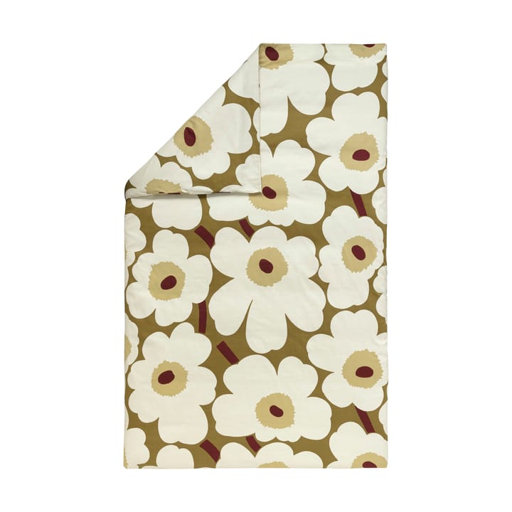 Unikko Bettbezug Satin 150x210 cm - Green umber-cream - Marimekko