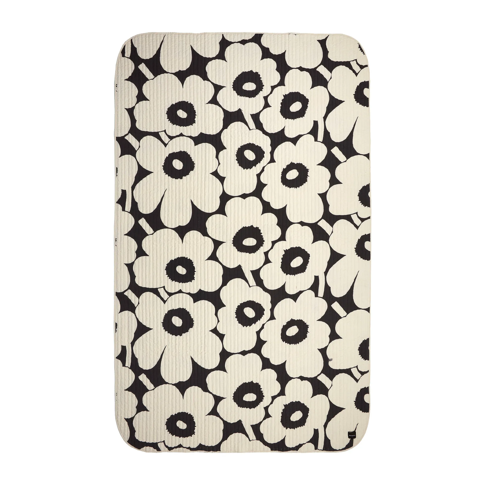 Unikko Bettlaken 160 x 260cm, Charcoal, off white Marimekko