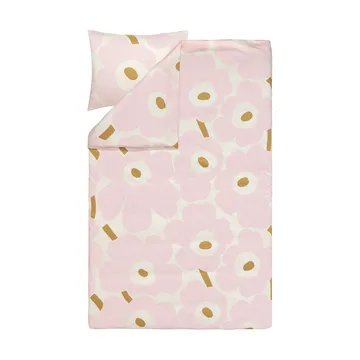 Unikko Bettwäsche-Set 150x210 cm+50x60 cm - White-light pink-beige - Marimekko