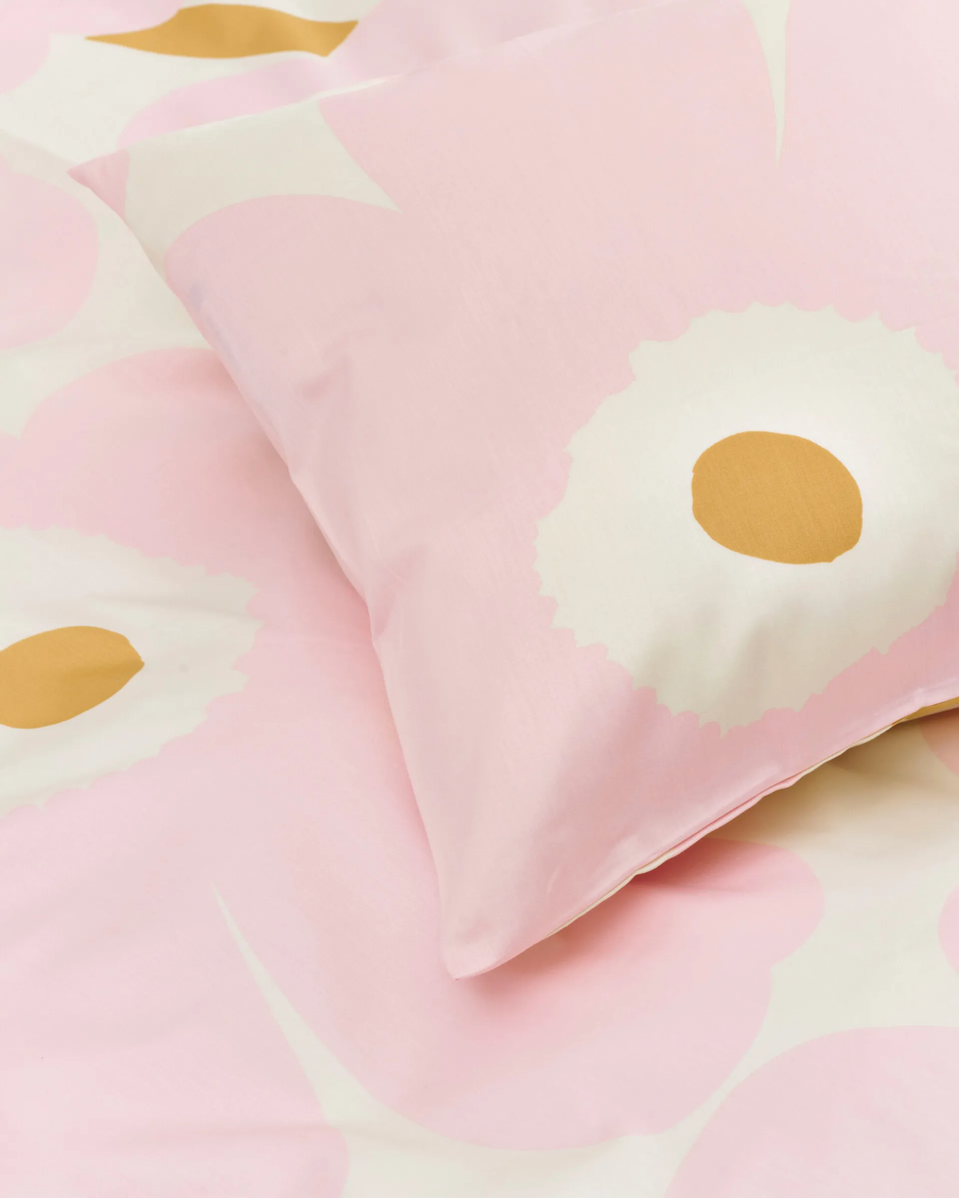 Unikko Bettwäsche-Set 150x210 cm+50x60 cm, White-light pink-beige Marimekko