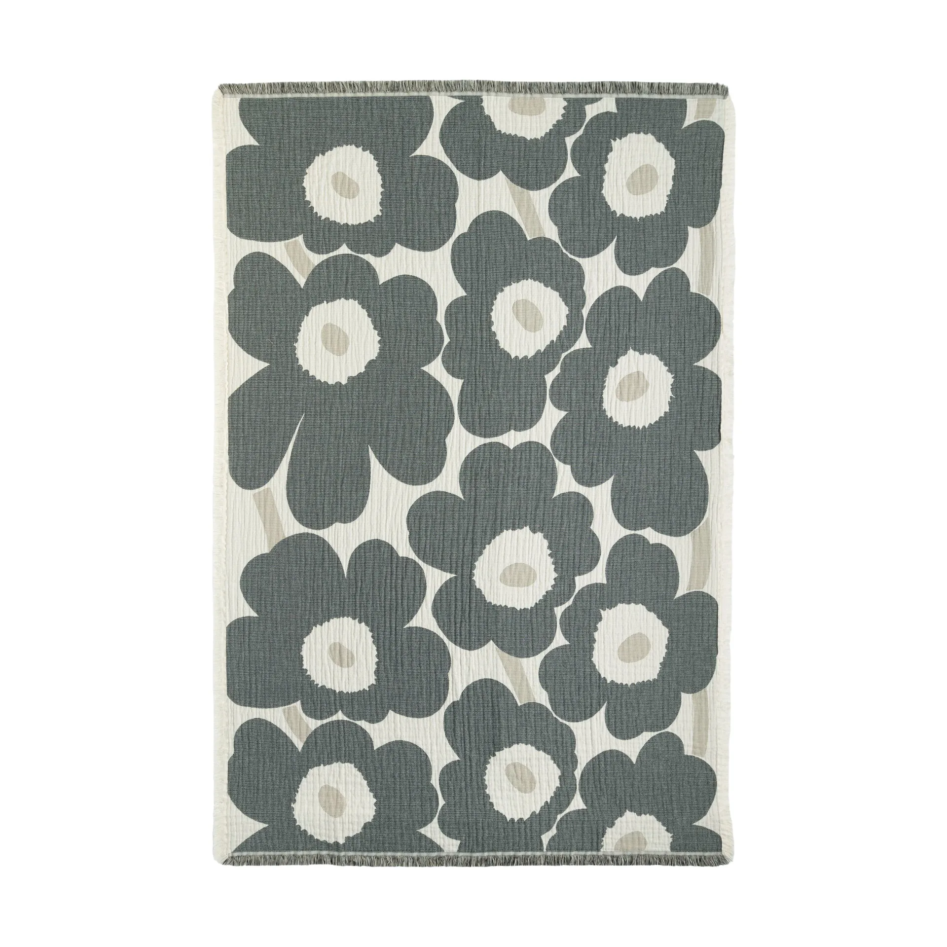 Unikko Decke 150x220 cm, Off white-charcoal-sand Marimekko