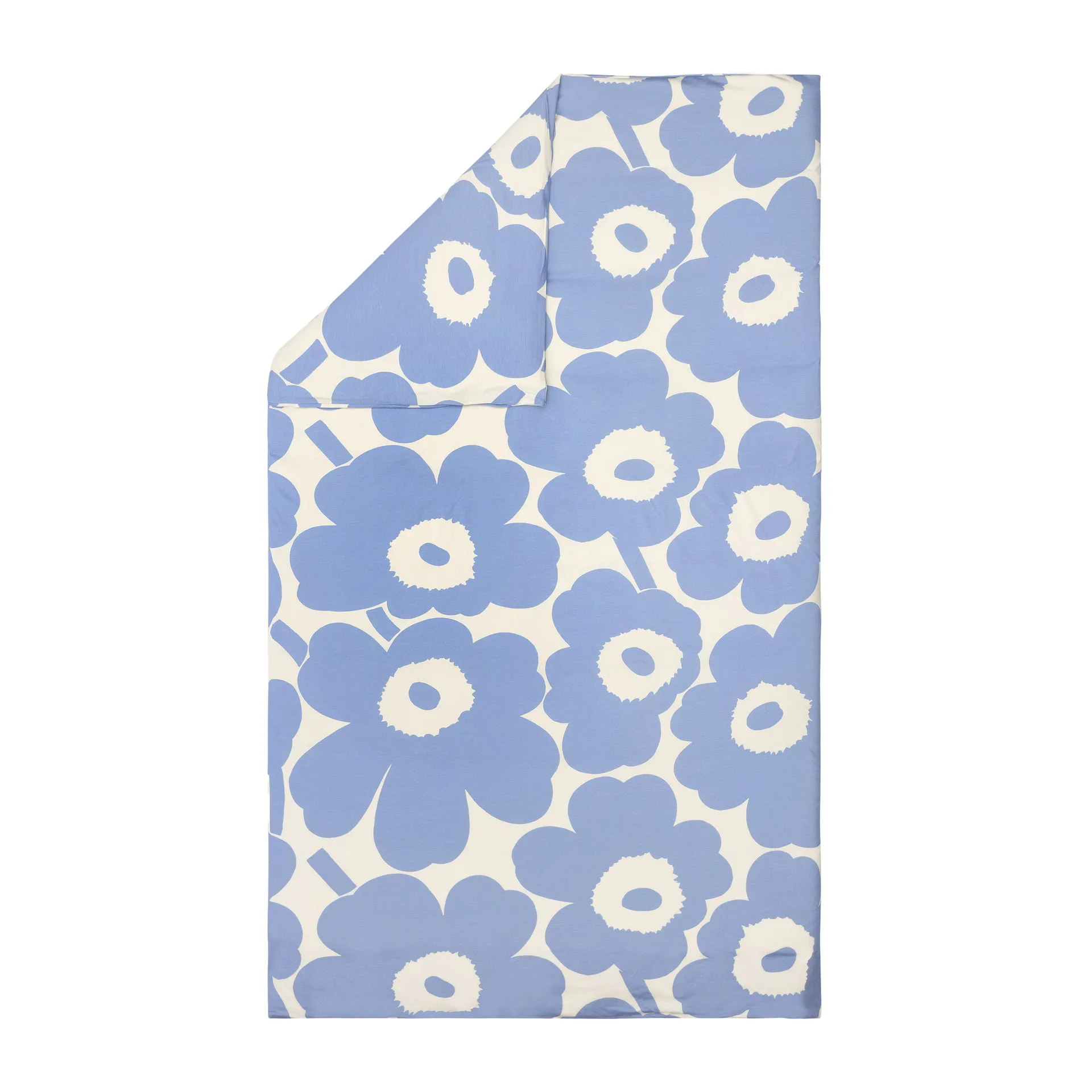 Unikko Deckenbezug 150x210cm, Hellblau-Naturweiß Marimekko