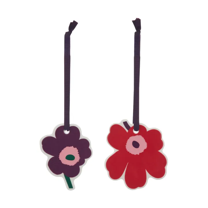 Unikko Dekorationsanhänger - Cranberry-Pink-Pflaume, 2-teilig - Marimekko