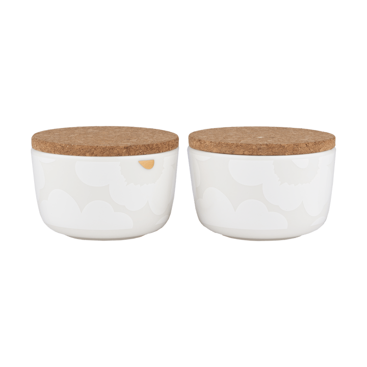 Unikko Dose 25 cl 2er Pack, White-gold Marimekko