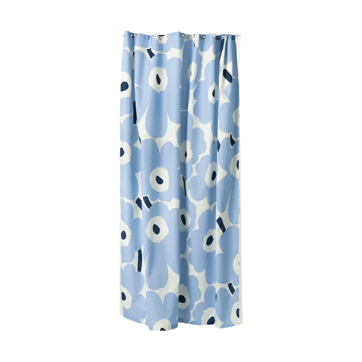Unikko Duschvorhang - Off white, hellblau, navy, 180x200 cm - Marimekko